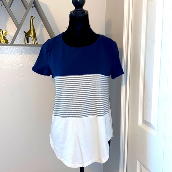 SHEIN Tops - Shein Ladies Tunic in navy with gray stripes, Size Small EUC gently worn